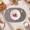 thumbnail image 4 of Pebbuoy Woven Cotton Yarn Placemats Minimalist Heat Resistant Table Protectors Dining Mats for Home Kitchen, 4 of 5