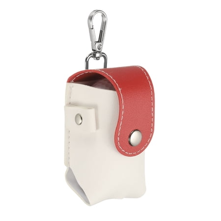 2 x 1.8 x 3.7 Inch Golf Ball Bag Portable PU Leather Golf Ball Pouch with Belt Clip Storage Bag with Tee Holder for Men and Women Red