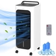 thumbnail image 1 of 26" Evaporative Air Cooler with Ice Packs, 3-In-1 Ice Cooling Fan, Portable Swamp Cooler with Water Tank, Timer, 90° Oscillating, Remote, for Home Office Bedroom, 1 of 4
