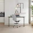 thumbnail image 3 of 2xhome Set of 2 Modern Drafting Chair | Upholstered PU Leather Ribbed Armless Mid Back with Tall Adjustable Base & Leg Rest Swivel, Home, Executive, Conference, Meetings (White), 3 of 12