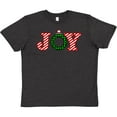 thumbnail image 3 of Inktastic Joy Christmas Ornament with Candy Cane Stripes Youth T-Shirt, 3 of 5