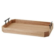 Crystal Art Gallery Wooden Rectangle Tray with Black Metal Handle Size 12" x 18" Set of 1