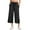 #013 Black-A2, variant on Tianiyouqing Wide Leg Exercise Capris for Women High Waisted Pull on Elastic Waist Flare Crop Pants Drawstring Loose Hiking Trousers Light Brown L