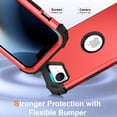 thumbnail image 4 of Mantto Compatible with iPhone 16e Case, 3 Layer Hybrid Hard PC Soft Silicone Heavy Duty Shockproof Bumper Protective Phone Case Cover for iPhone 16e, Red, 4 of 7