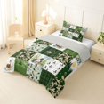 thumbnail image 3 of Castle Fairy Mallard Duck Deer Twin Comforter Sets 2pcs,Vintage Camo Geometric Plaid Bedding Set,Moss Brown Cream,Grey Reversible,1 Comforter and 1 Pillowcase, 3 of 6