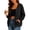 Black, variant on Women Contrast Stitch Hooded Zip Up Sweatshirt Jacket Drawstring Pocket Loose Long Sleeve Casual Outer Coat Red S