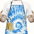 thumbnail image 2 of Blue Tie Dye Pattern Apron-Garden Aprons for Women with Pockets-Cotton Linen Waterproof Kitchen Cooking Gardening Aprons Adjustable for Kitchen,Cooking,BBQ and Salon 33x27 Inch, 2 of 7