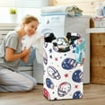 thumbnail image 5 of Yayeee Freestanding Laundry Hamper with Handle Collapsible Large Storage Basket for Clothes, Cartoon American Football Helmets, 5 of 7