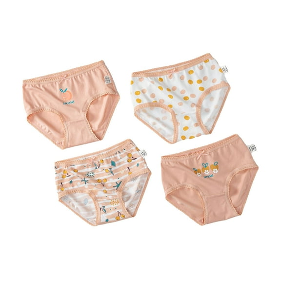 GYRATEDREAM 4 Pack Little Girls' Cotton Brief Breathable Toddler Panties Kids Assorted Bikini Underwears 2-10 Years
