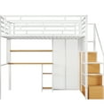 thumbnail image 6 of Full Size Metal Loft Bed In White With Wardrobe, Desk, And Improving Storage Shelves Practical, 6 of 7