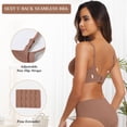 thumbnail image 3 of Bralettes Bra OEAK para mujer, sin costuras, cuello en V, color café XL, 3 of 8