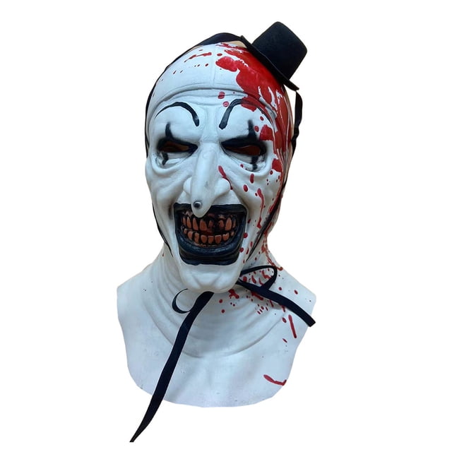 Matsuzay Máscara de terror con sangre blanca, amplia aplicación para temas aterradores de Halloween, materiales de látex, máscara de payaso Kits de decoración para fiestas Tipo 2