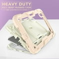 thumbnail image 5 of ELEHOLD for iPad mini 6th Generation 8.3 inch 2021 Ragged Case, Soft Silicone Hard PC Shoulder Strap Built-Kickstand Anti-Drop Shockproof Heavy Duty Protective Cover Case,Rosegold+Beige, 5 of 10