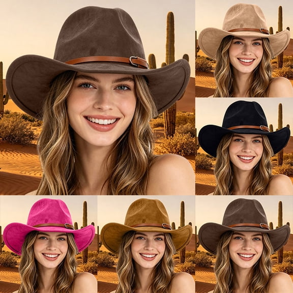 Felt Cattleman Cowboy Hat Wide Brim Shapeable Western Hat for Women Cowgirl Rodeo Party Halloween Country Festival