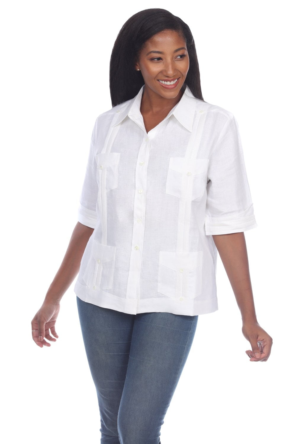 Mojito Women S Traditional Guayabera Shirt 3 4 Sleeve 4 Pocket Design Walmart Com Walmart Com Mojito Women S Traditional Guayabera Shirt 3 4 Sleeve 4 Pocket Design Walmart Com Walmart Com
