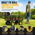 thumbnail image 6 of Elleree 880LB Capacity Steel Garden Carts Heavy Duty,Outdoor Utility Push Yard Wagon Wheel Barrow with Removable Sides and Liner, 6 of 13