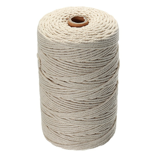 1 rollo de cuerda de macramé, cordón de algodón trenzado para bricolaje hecho a mano (5 mm x 100 m) Ehuebsd Para estrenar