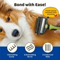 thumbnail image 3 of 3-in-1 Pet Deshedding Tool - Undercoat Rake, Deshedding Brush, Dematting Comb for Dogs & Cats, Dog Brush for Shedding, Professional Grooming Brush for Double Coat, Long & Short Hair (Green), 3 of 9