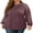 04-Rust Red, variant on Plus Size Tops For Women Lace Sleeve Blouse Waffle Knit Long Sleeve Shirts Wine Red-3X
