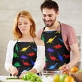 thumbnail image 5 of Cartoon Dinosaurs Colorful Silhouettes Apron-Garden Aprons for Women with Pockets-Cotton Linen Waterproof Kitchen Cooking Gardening Aprons Adjustable for Kitchen,Cooking,BBQ and Salon 33x27 Inch, 5 of 7