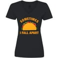 thumbnail image 3 of Inktastic Tacos Fall Apart Women's V-Neck T-Shirt, 3 of 5