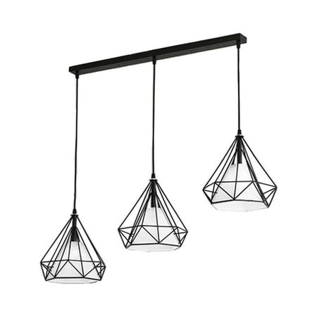 

2024 Iron Art Pendant Lights Northern Europe Style Minimalist Modern Rhinestone Hanging Light for Hallway Dining Room Warm Light Three Long Plates White