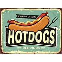 New Metal Poster Hot Dogs BBQ Theme Vintage Metal Tin Sign 8x12 Inch Retro Art Home Fast Food Bar Pub Garage Shop Wall Decor Classic Metal Plaque