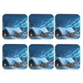 thumbnail image 2 of Gaeub Mountain Cottage In Snow Print 6 Pcs Leather Coasters for Drinks ,Drink Coasters Sets,Drink Table Cup Coasters for Living Room Kitchen Coffee Decor,Square, 2 of 7