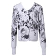 thumbnail image 1 of Richie House Girls White Grey Roses Print Cotton Cardigan Sweater 8/9, 1 of 3