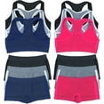 thumbnail image 2 of ToBeInStyle Girl's Pack of 6 Racerback Training Bra Tops & Matching Boyshort Bottoms - Heathered - Large, 2 of 5
