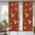 thumbnail image 5 of Outdoor Curtains for Patio Waterproof, Japanese Style Outdoor Privacy Panels Grommet, Vintage Art Cranes Ocean Wave Red Blackout Outside Curtains for Porch/Cabana/Pergola/Gazebo 54"x84", 2 Panels, 5 of 8