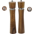 thumbnail image 2 of Juego de 2 molinillos de sal y pimienta de madera de acacia, kit de molinillo de pimienta de 10 pulgadas, rotor de madera manual con grosor ajustable (juego de molinillos de sal y pimienta de madera), 2 of 8