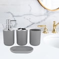thumbnail image 1 of Conjunto de accesorios de baño para traje de cuatro piezas, conjunto de baño, soporte para cepillo de dientes, de jabón, decoración de encimera, gris Macarena Cosas de baño, 1 of 8