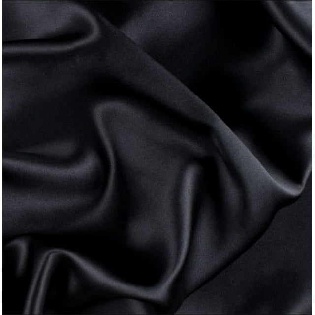 Black Stretch Silky Satin Fabric by Yard - Walmart.com