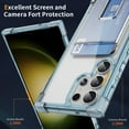 thumbnail image 3 of Wallet Case for Samsung Galaxy S23 Ultra, with Card Holder Slot Built-in Kickstand Shockproof Slim Hard Back Cover Soft TPU Bumper Translucent Clear for Samsung Galaxy S23 Ultra, Blue, 3 of 8