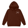 thumbnail image 4 of 7-8 Years Toddler Girls Hooded Sweatshirt And Sweatpants Set With Butterfly Print Newborn Romper Ruffled Long Sleeve Fall Winter Outfits With Bow Headband Brown Girl Set, 4 of 6