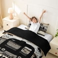 thumbnail image 3 of Catabedysis Camping Gifts Twin Duvet Cover,Sweet Camper Print Twin Bedding For Boys,Multicolor,Black Reversible,2 Pieces,1 Duvet Cover and 1 Pillowcase, 3 of 6
