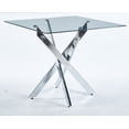 thumbnail image 6 of MAYEERTY Modern Square Dining Table Cross Legs Tempered Glass Top Space-Saving Small Spaces, 6 of 15