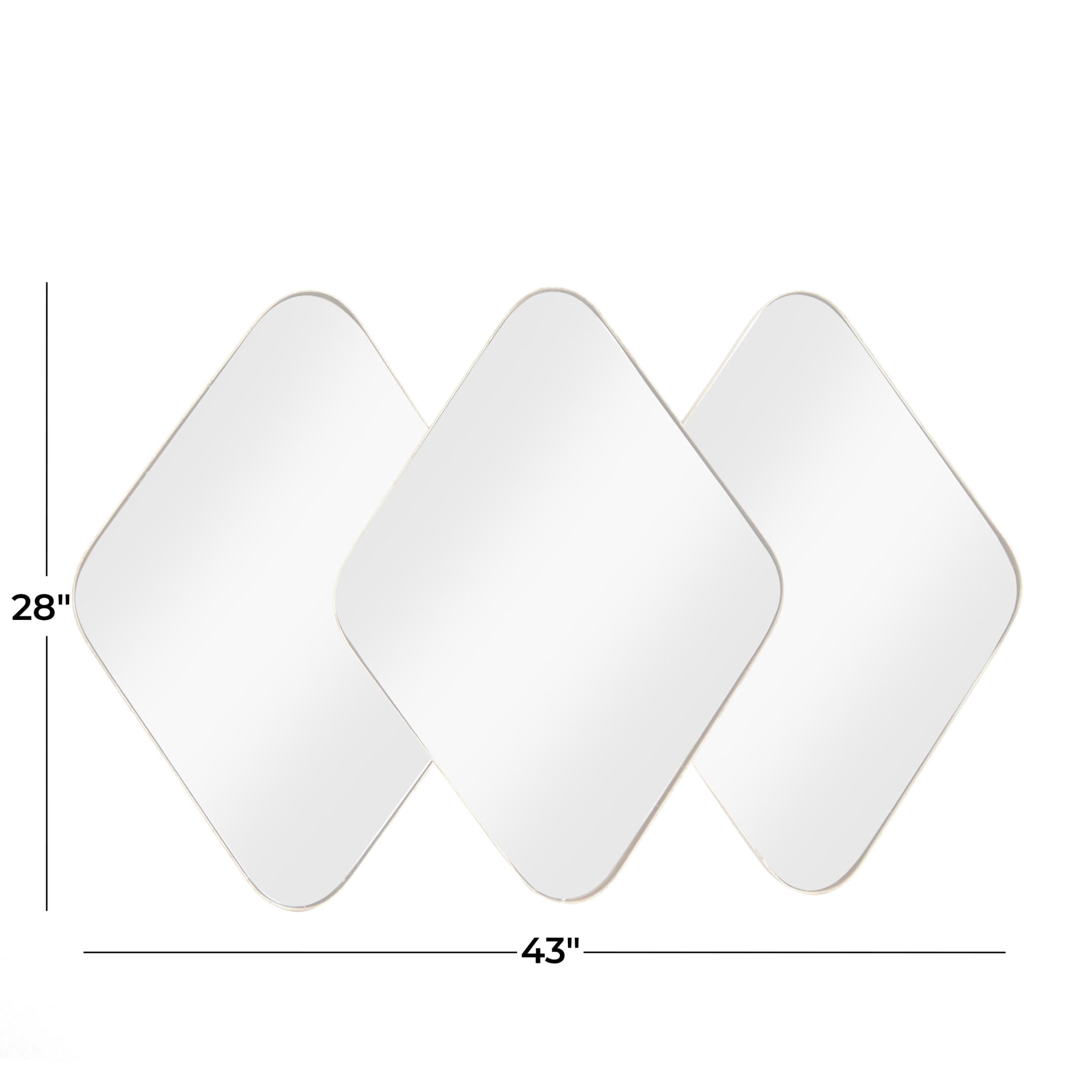 CosmoLiving by Cosmopolitan 43" x 28" Gold Overlapping Diamond Wall Mirror with Gold Frame