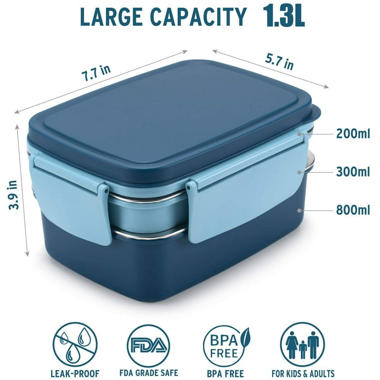 PMUYBHF Stainless Steel Bento Box Adult Lunch Box with lunch bag, Stackable Lunch  Box Containers for Adult, Bento lunch Box with Dividers (C) - Yahoo Shopping