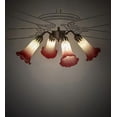 thumbnail image 5 of 19" Wide Seafoam/Cranberry Tiffany Pond Lily 4 Light Fan Light, 5 of 5