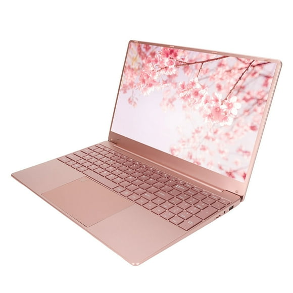 15.6in Laptop, Pink Backlight Keyboard 2K Resolution IPS Display Mini Laptop for Student 12G 256G US Plug