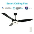 thumbnail image 1 of 52-inch Indoor/Outdoor Smart Ceiling Fan Dimmable LED Light Kit Control by Smart Voice Devices in Patio, 1 of 9