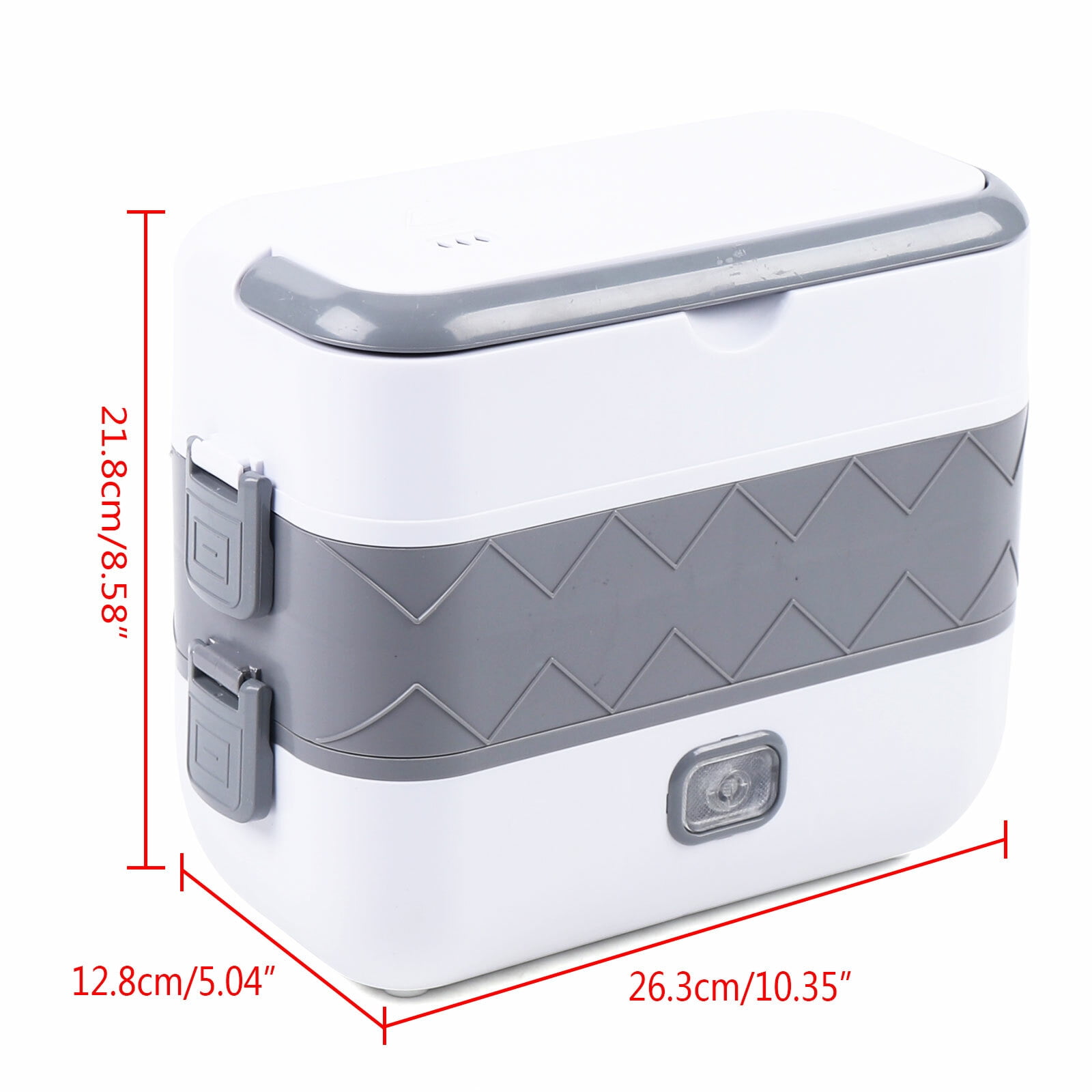 Portable 2 Layer Electric Lunch Box Stainless Steel Steamer Pot Rice Cooker Heat