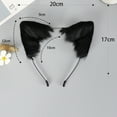 thumbnail image 6 of opolski Handmade Simulation Fox Ears Hair Band Movable Cat Ears Hair Hoop Plush Animal Ear Headband Headdress Props Black, 6 of 8