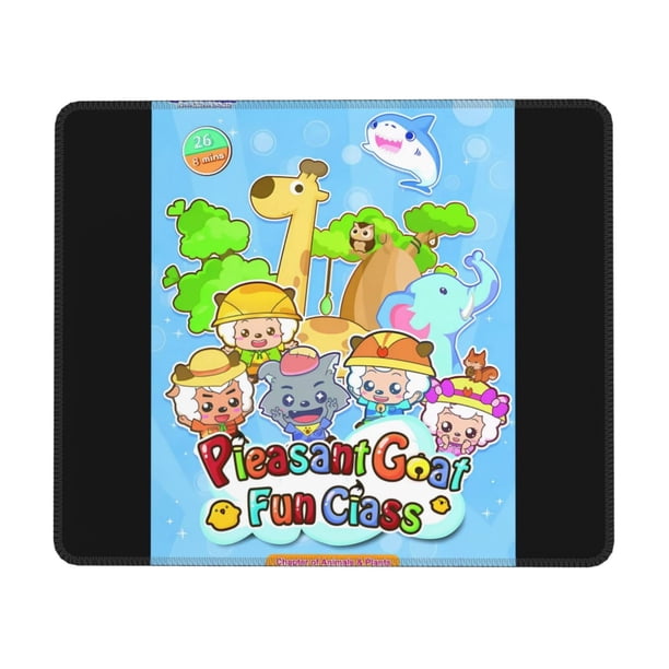 Alfombrilla de ratón con borde de goma y diseño de cabra y lobo, ideal para escritorio de oficina, escritura y juegos con múltiples códigos. Ideal para ordenadores, portátiles y portátiles.