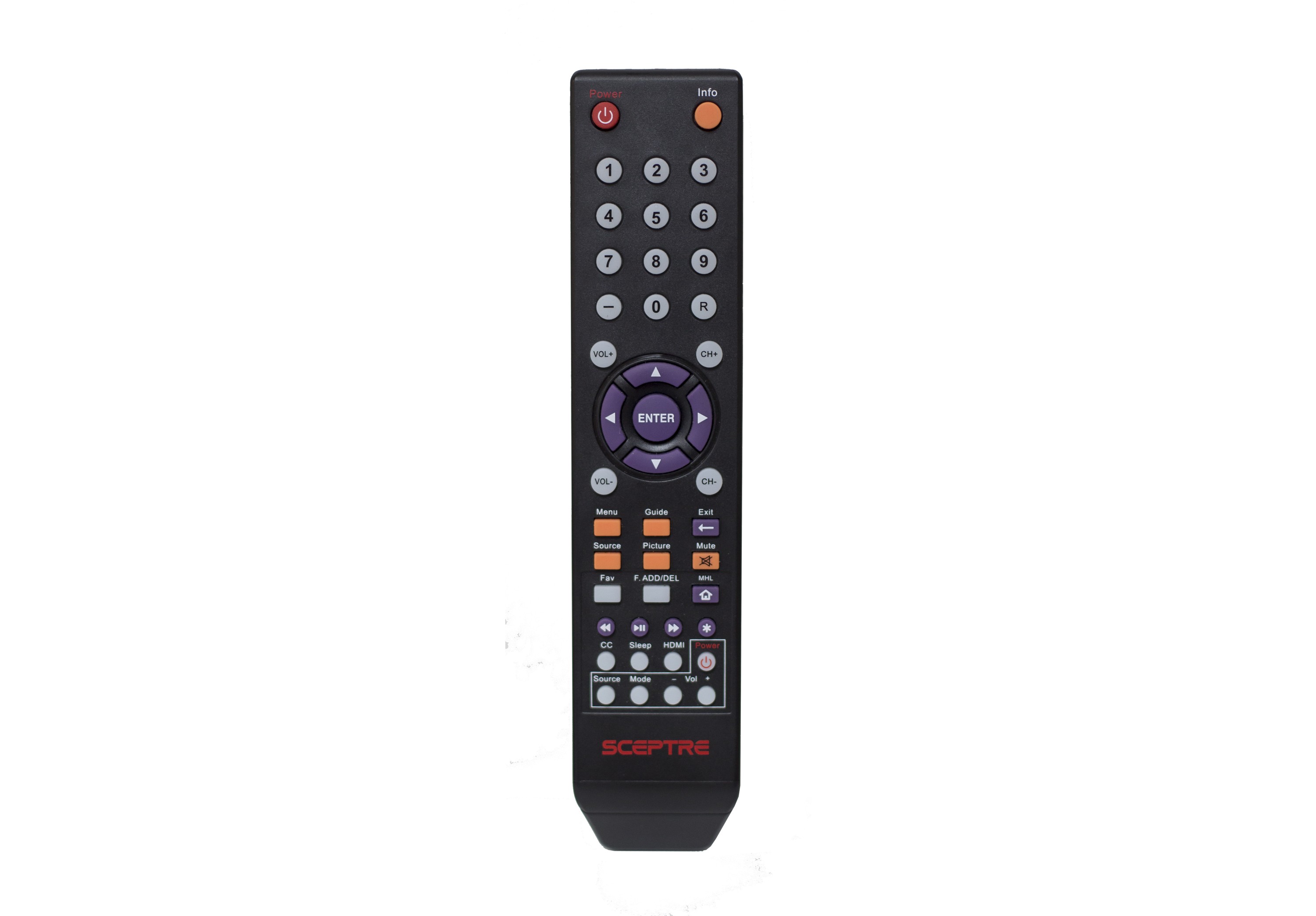 Sceptre 142020479999K TV Remote Control Original for E195BVSRE195BVSRRE246BVFCE246BV