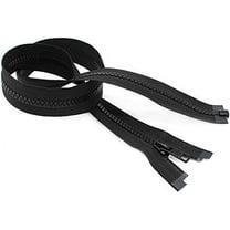 #5 Molded Black Vislon YKK Jacket Separating Zippers - Automatic Lock Slider - Made in The United States (10 Pieces Per Pack) (40" Inches)