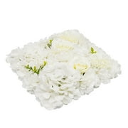 Miumaeov Artificial Roses Flower Panels Silk Fabric Floral Wall Backdrop Mats for Wedding Engagement Party Event Decor 15x15 White 12PCS