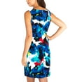 thumbnail image 3 of Mario Serrani Robe Droite pour Femmes Dames, Imprimé Bleu Blanc Noir, 6, 3 of 10
